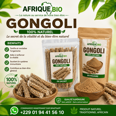 Gongoli BazarBio pour infections urinaires et douleurs après accouchement, plante médicinale en sachet naturel.