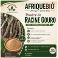 Poudre de racine Gouro Premium par AfriqueBio, 100% naturelle, en sachet, visible dans l'image.