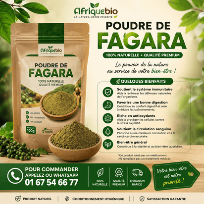 Produit 002: Poudre de Fagara Premium – Énergie, Digestion et Bien-être Naturel
