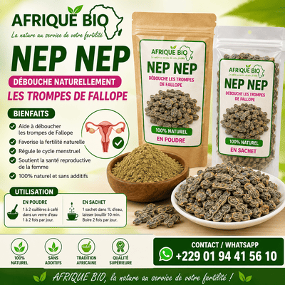 Nep Nep BazarBio pour nettoyer et déboucher les trompes de Fallope, en plastique avec embout flexible visible.
