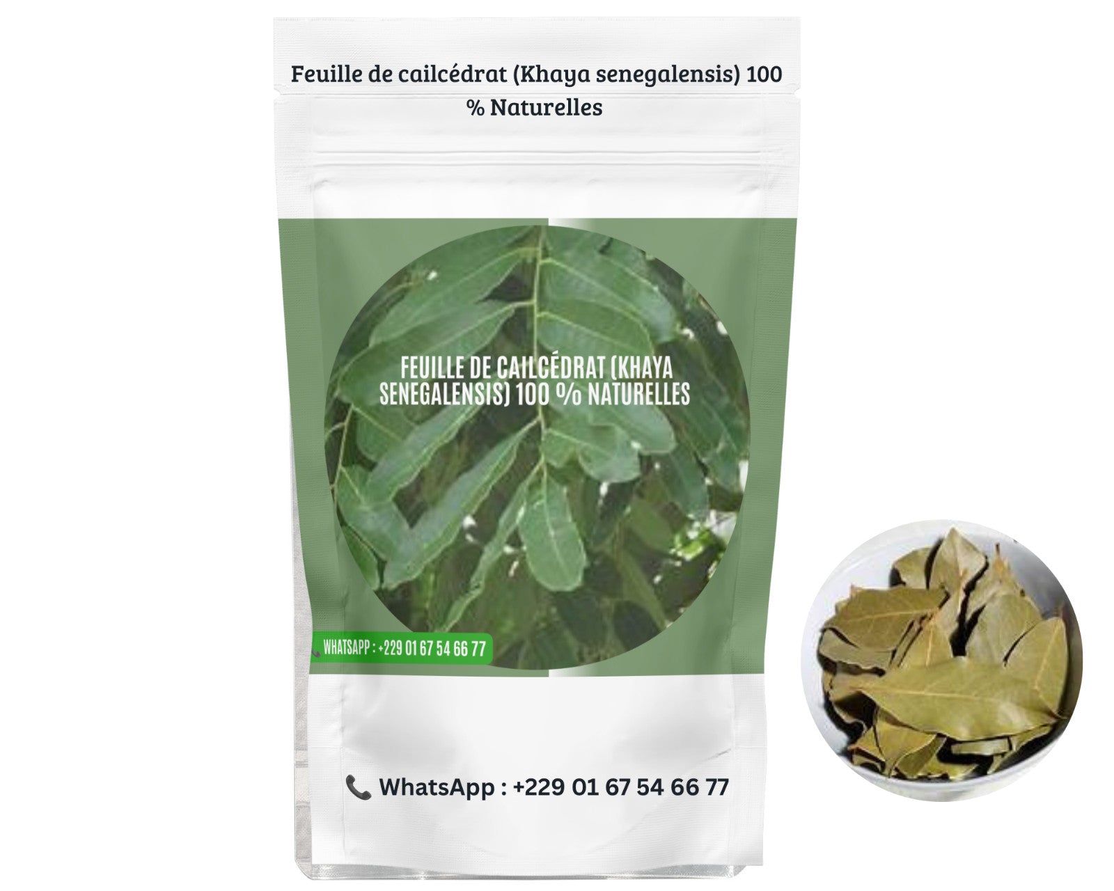 Produit 088 :Feuille de cailcédrat (Khaya senegalensis) 100 % Naturelles – Qualité Premium