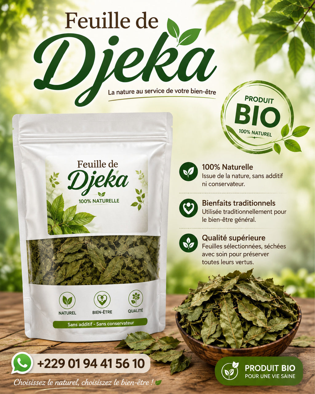 Produit 127 :Feuille de Djéka  pour Tomber Enceinte Naturellement Djéka et bien être