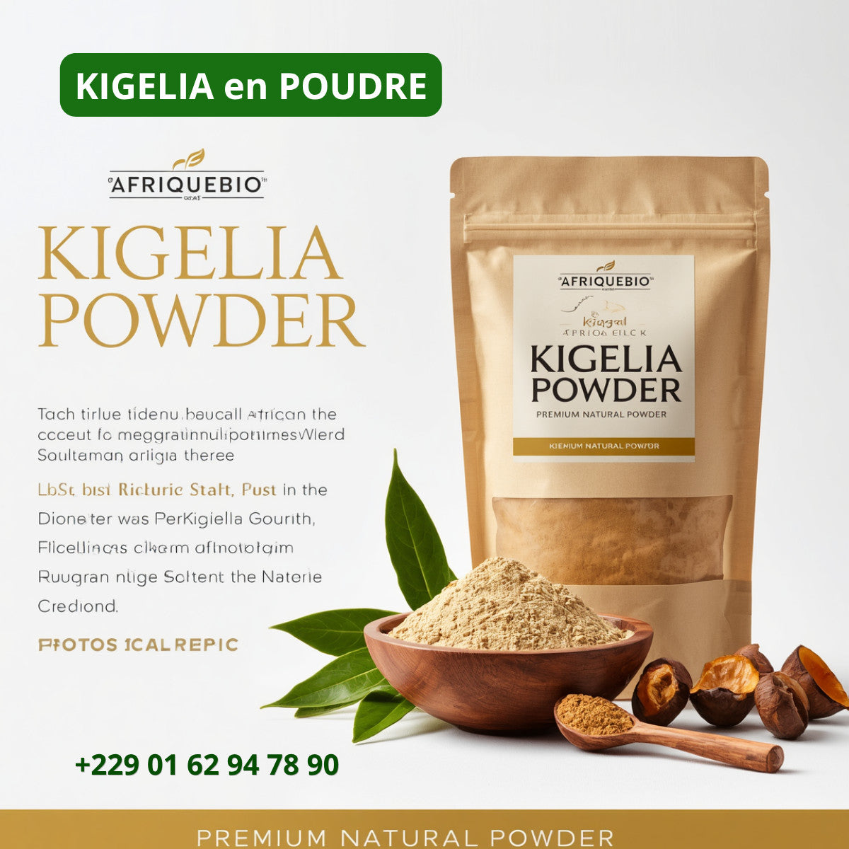 Produit 084 :kigelia africana en poudre pour les infections, Sausage Tree