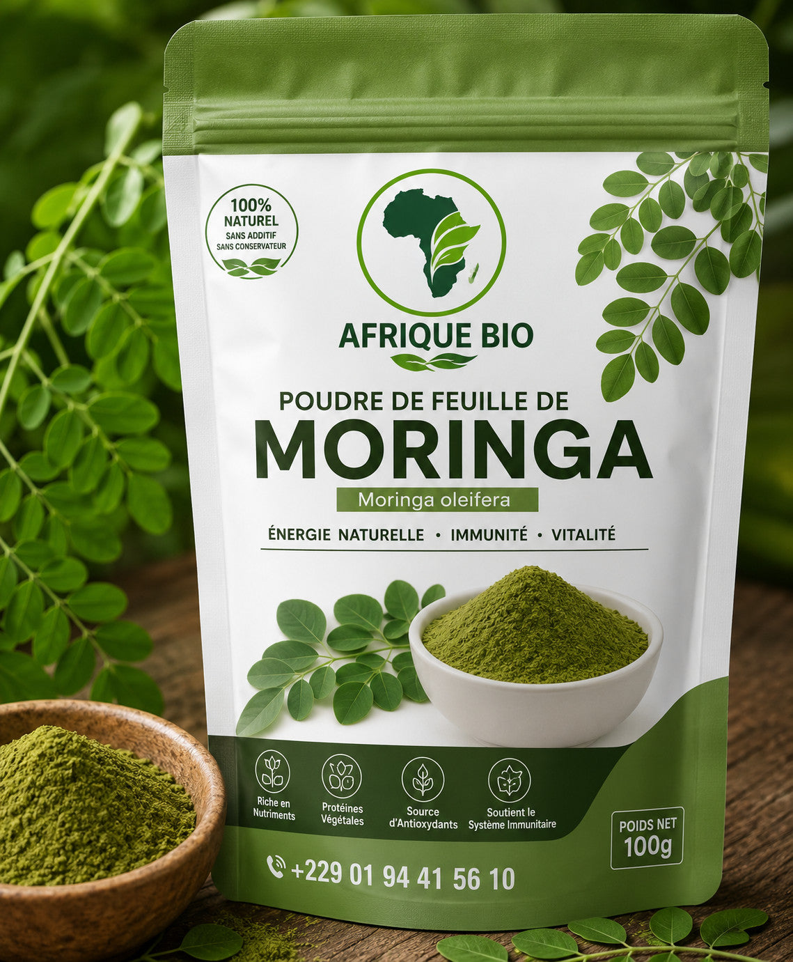 Produit 087 :Poudre de Moringa Booster l’immunité, contre l’anémie, diabète et cholestérol