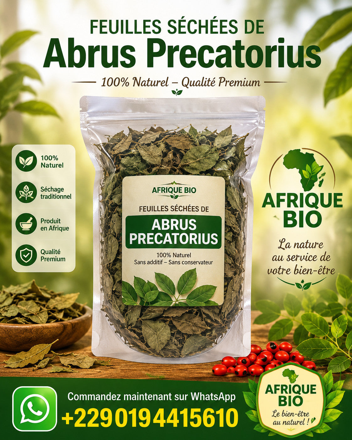 Produit 112 :Abrus Precatorius un Anti-inflammatoire et antidiabétiques Naturel