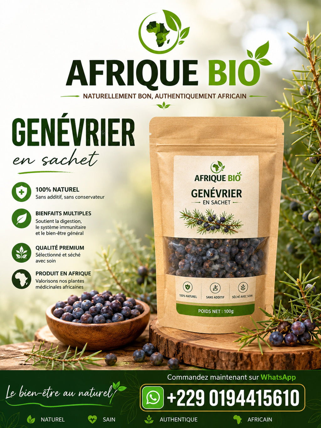 Produit 124 :Genévrier Favorise la digestion effet diurétique Riche en antioxydants