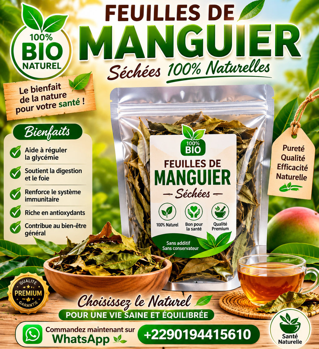 Produit 058 : Feuilles de Manguier Antioxydantes, Anti-inflammatoires et antibactérien