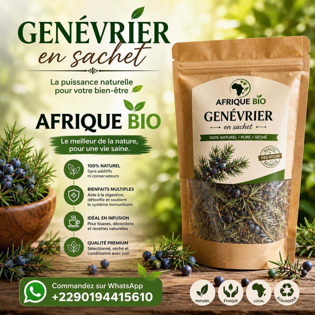 Produit 124 :Genévrier Favorise la digestion effet diurétique Riche en antioxydants