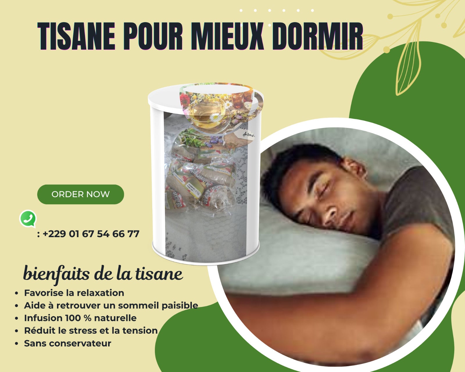 Produit 141 :Tisane pour Mieux Dormir 100 % Naturelle – Infusion Relaxante – Qualité Premium