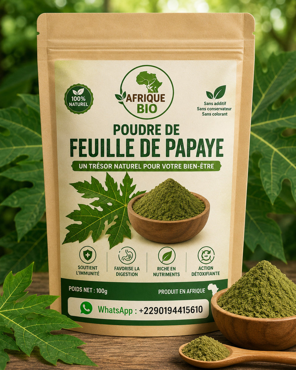 Produit 052 : Poudre de papaye booster le système immunitaire renforcer la sante naturellement